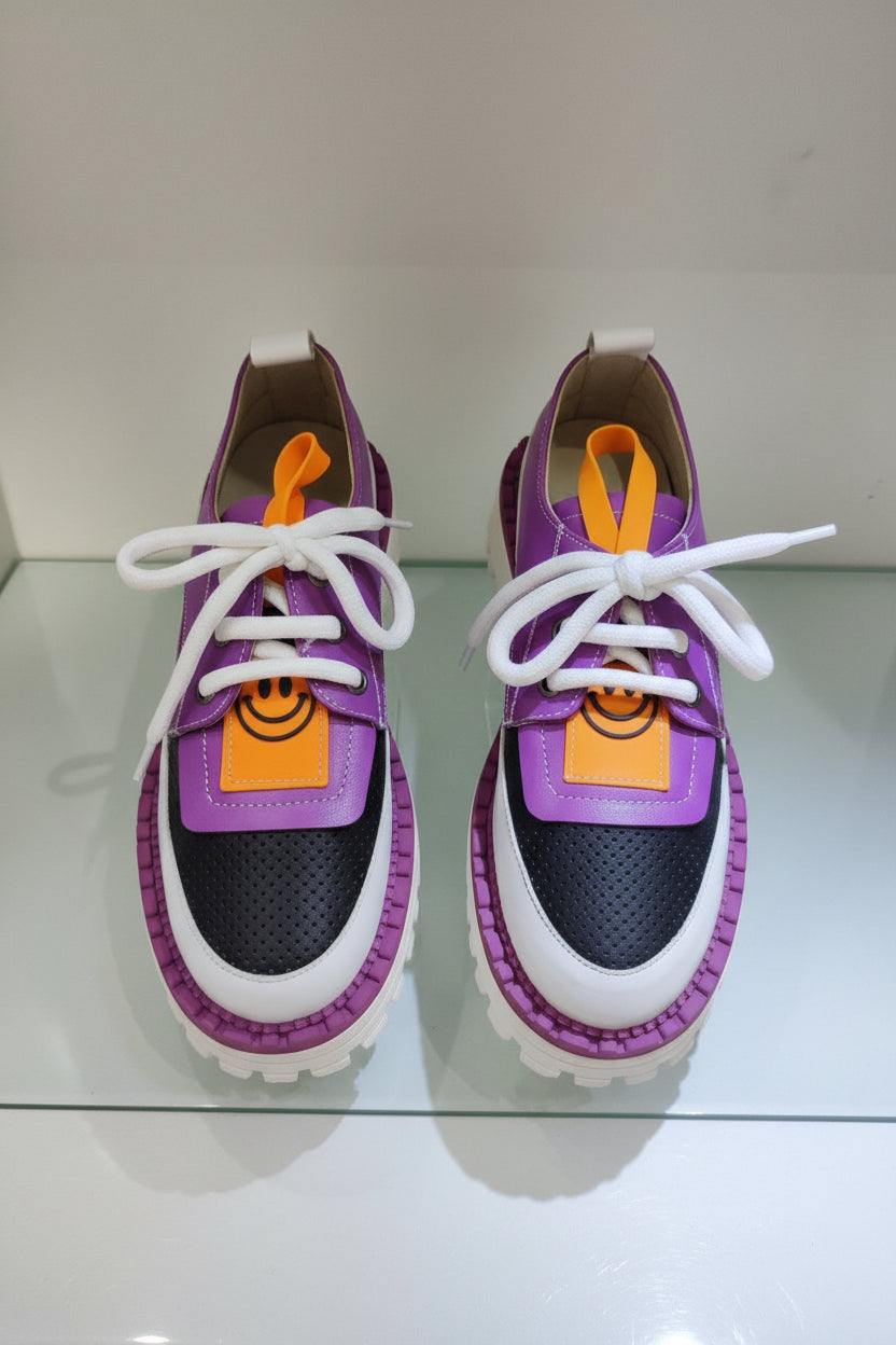 Tuscany Leather Purple Black Ladies Sneakers