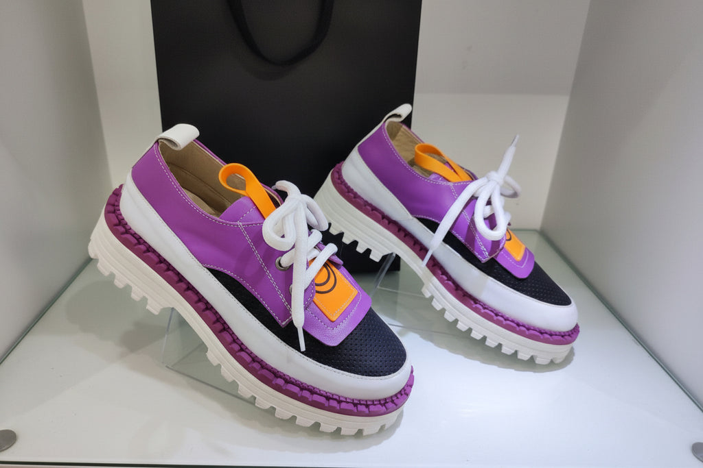 Tuscany Leather Purple Black Ladies Sneakers