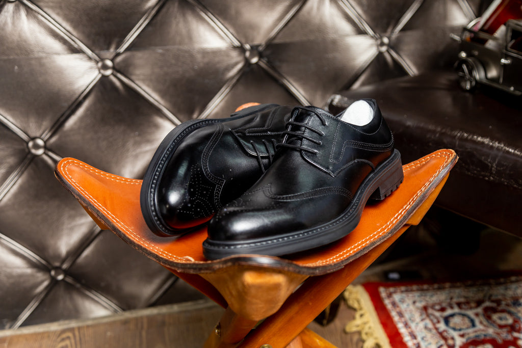 Black Leather Men’s wingtip Brogue Dress Shoes
