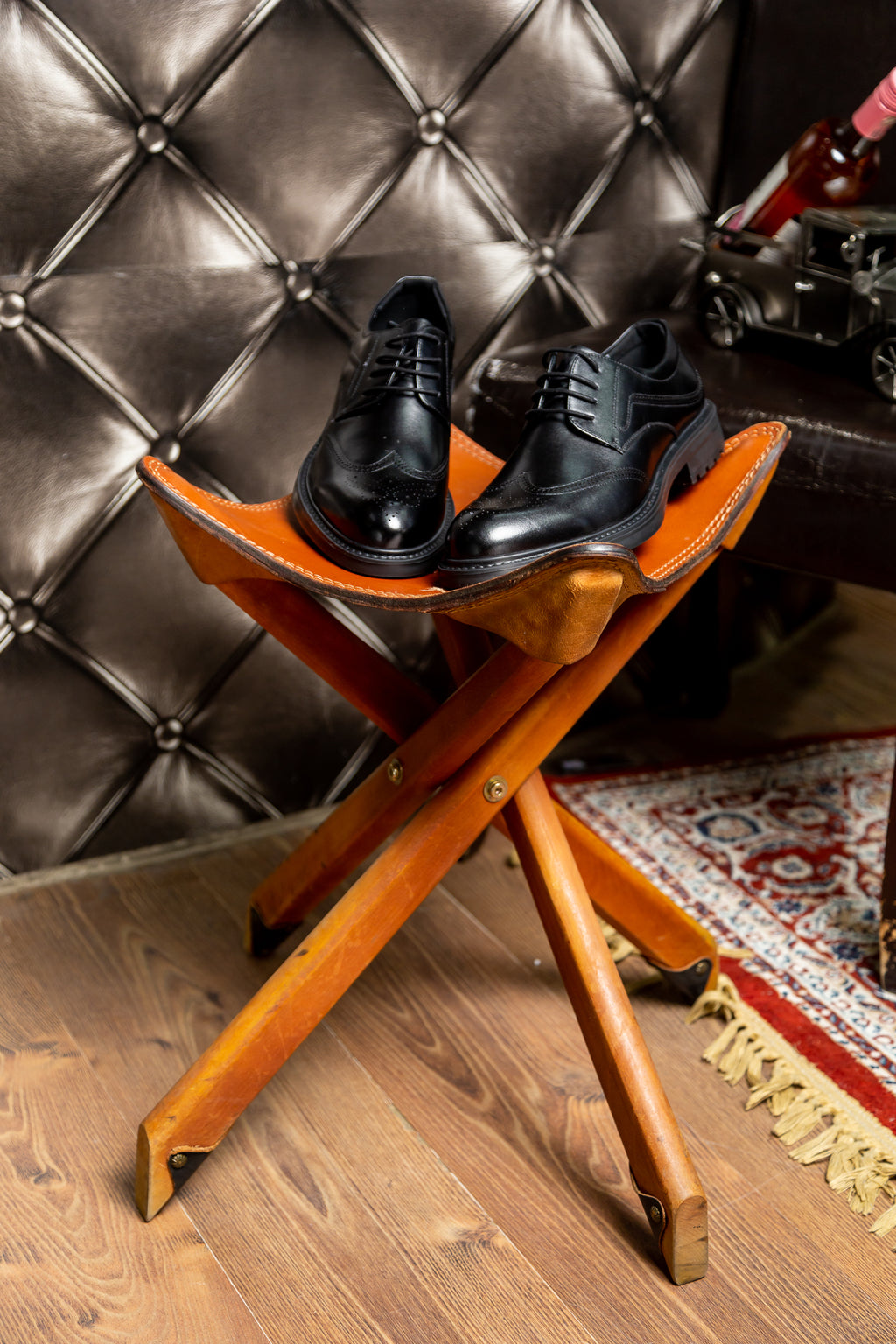 Black Leather Men’s wingtip Brogue Dress Shoes