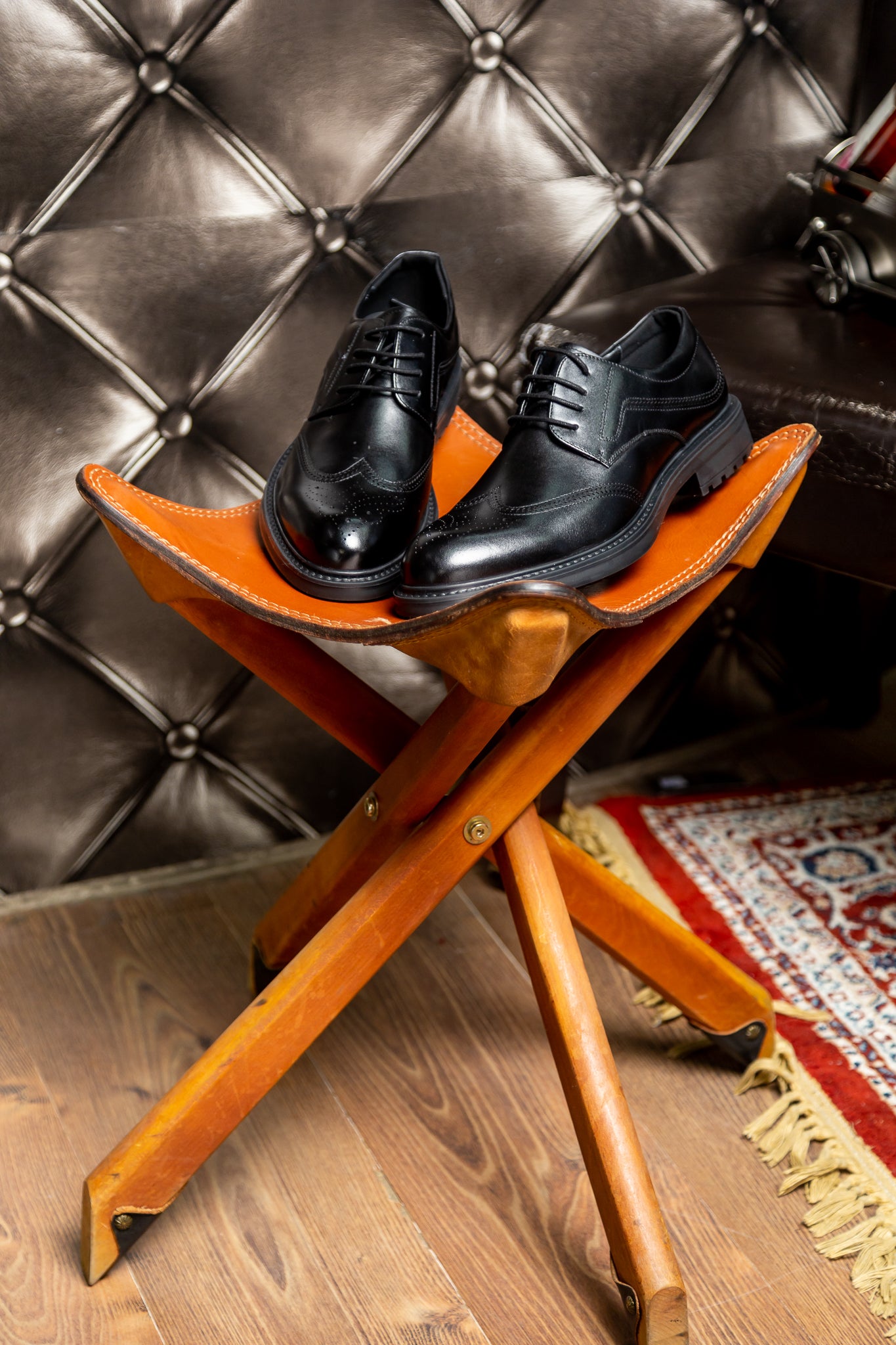 Black Leather Men’s wingtip Brogue Dress Shoes