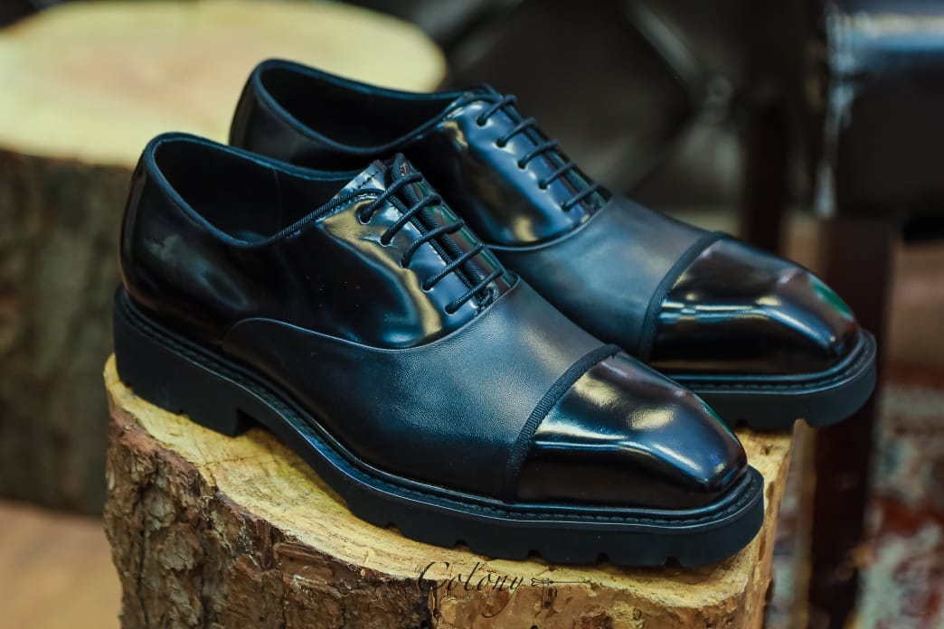 Men's Brown Real Leather Lace-up Oxford Shoes